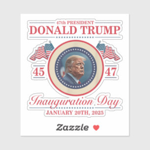 Sticker 47e Président Donald Trump 45 47 Jour de l'investi