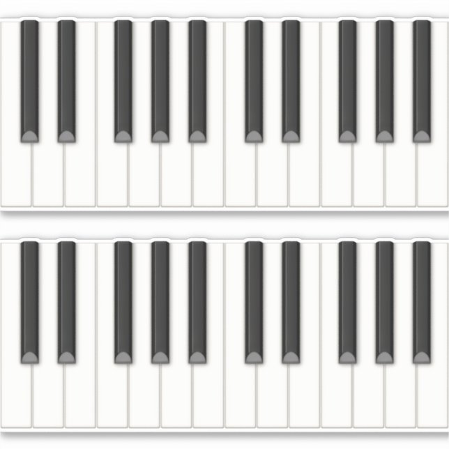 Sticker 48 Touches de piano réalistes Clavier inclinable D (Devant)