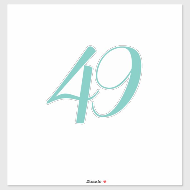 Sticker 49e fête d'anniversaire Turquoise Quarante-neuf an (Feuille)