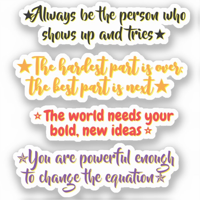 Sticker 4 citations inspirantes pour les diplômés du lycée (Recto)