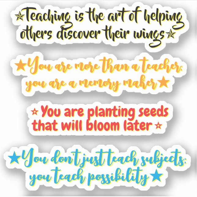Sticker 4 Citations Inspirantes pour les Éducateurs | Posi (Devant)