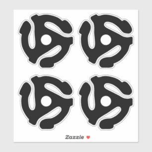 Sticker 4 COOL Retro Vintage Black 45 espacer DJ
