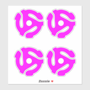 Sticker 4 COOL Retro Vintage Hot Pink 45 espacer DJ