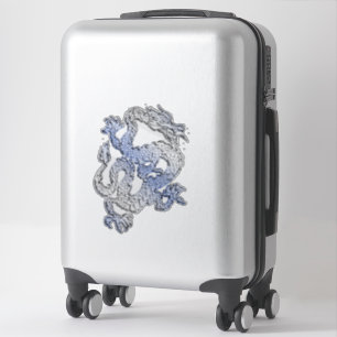 Sticker 4 impressions de dragon de style Chrome
