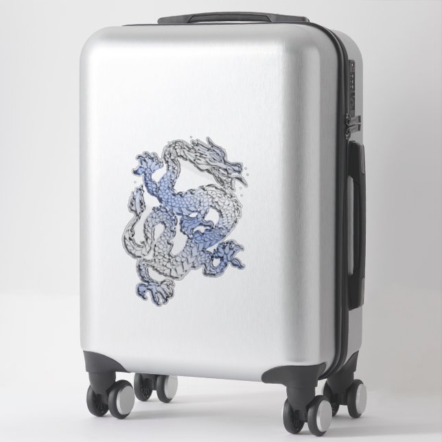 Sticker 4 impressions de dragon de style Chrome (Sur valise)