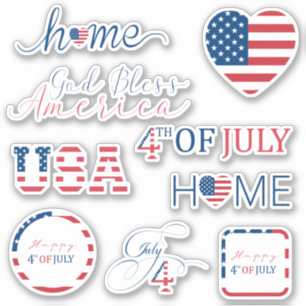 Sticker 4 juillet Fête de l'Indépendance Patriotique des E