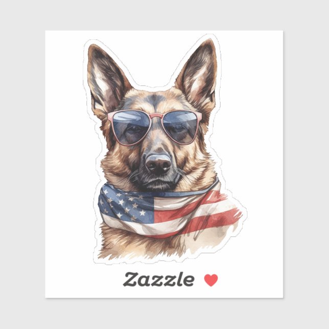 Sticker 4 juillet gros chien 70631 (Feuille)