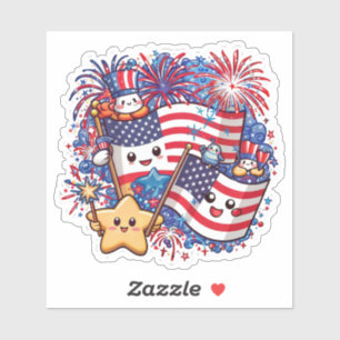 Sticker 4 juillet jour de l'indépendance