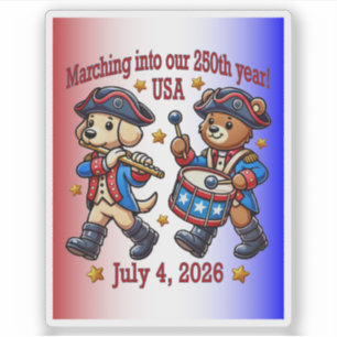Sticker 4 juillet USA 250e anniversaire Semiquincentenaire