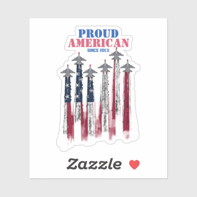 Sticker 4 juillet USA Independence Day Cadeau (Feuille)