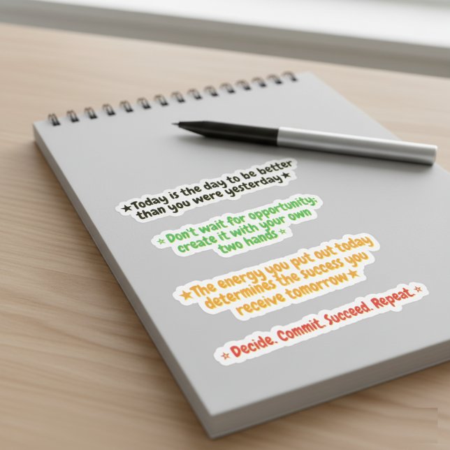 Sticker 4 meilleures citations motivantes de tous les temp (Inspirational Positive Daily motivational stickers)