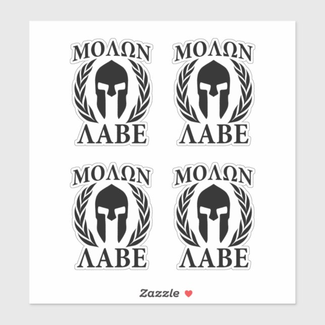 Sticker 4 Molon Labe Laurels guerriers spartiates (Feuille)