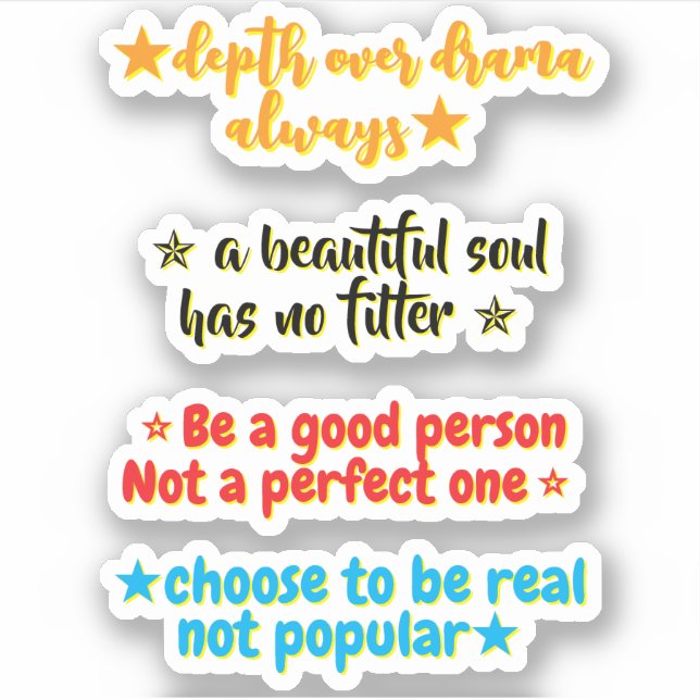 Sticker 4 Personality Quotes | Motivational Inspirational (Devant)