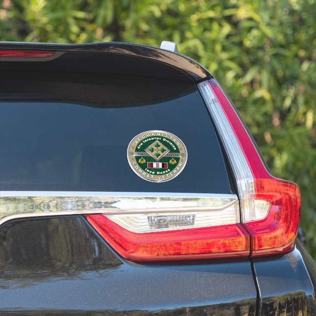 Sticker 4e division d'infanterie Véhicule de vétéran d'Afg (Côté voiture)