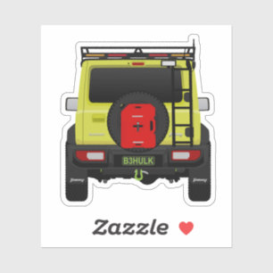 Sticker 4x4 petit suv vert personnalisé arrière