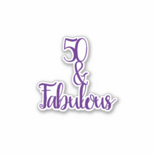 Sticker 50 Et fabuleux 50e anniversaire violet et blanc