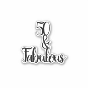 Sticker 50 Et le joyeux 50e anniversaire noir et blanc
