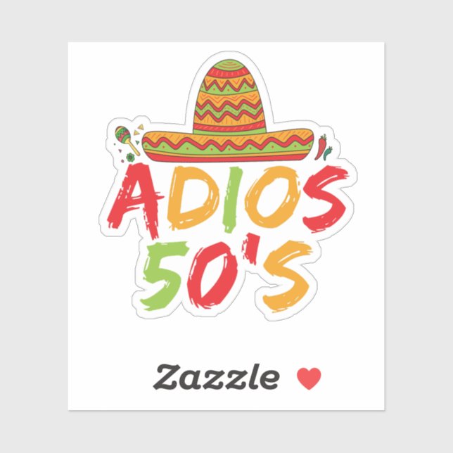 Sticker 50e anniversaire de la fête mexicaine Cinco de May (Feuille)