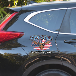 Sticker 51e Cool d'Etat Moose USA Drapeau Humour politique