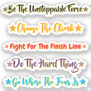 Sticker 5 citations de défi Motivation & Inspiration