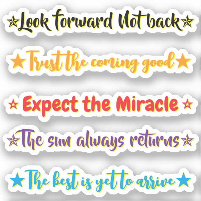 Sticker 5 citations d'espoir | Motivation & Inspiration (Recto)