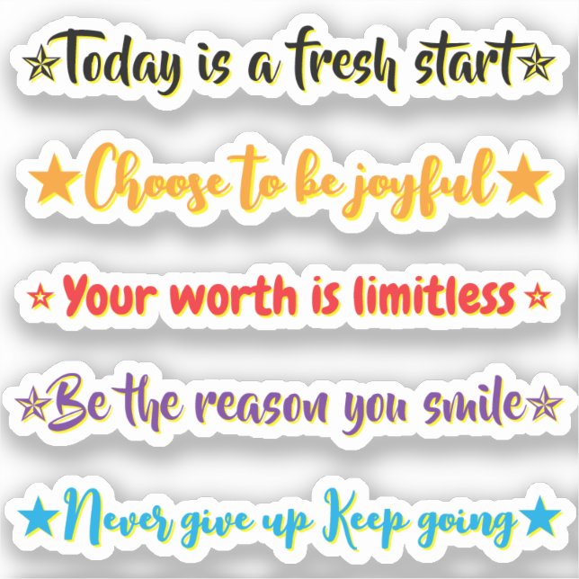 Sticker 5 citations édifiantes | Motivation et Inspiration (Recto)