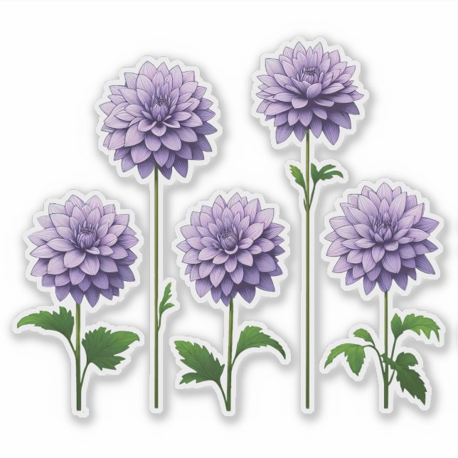 Sticker 5 Dahlia Lavande (clair) (Devant)