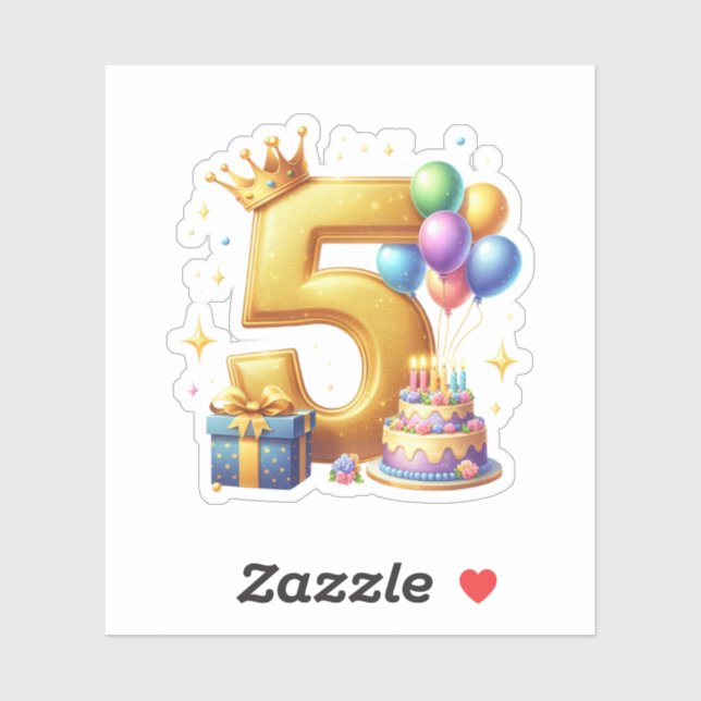 Sticker 5ème anniversaire doré (Feuille)