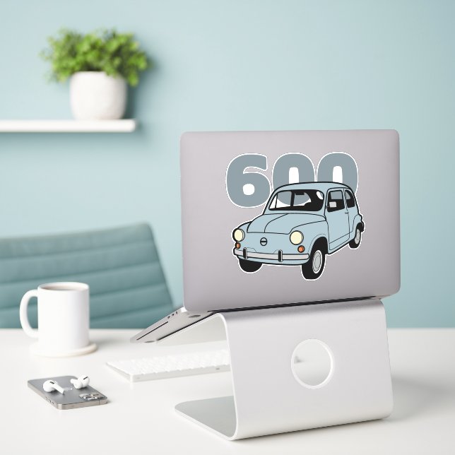 Sticker 600 bleu v2 (Ordinateur portable sur le bureau)