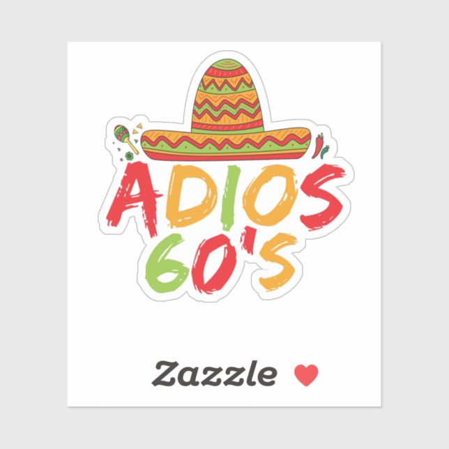 Sticker 60e anniversaire de la fête mexicaine Cinco de May (Feuille)
