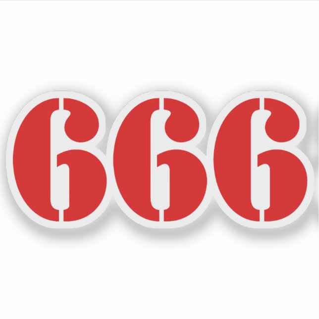 Sticker 666 (red) (Devant)