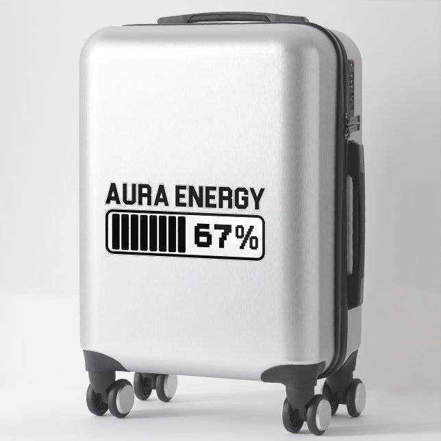 Sticker 67 Mème amusant Aura Énergie à 67 Six Sept Mème Ge (Sur valise)