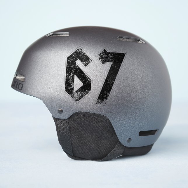 Sticker 67 Mème amusant Six Sept Gen Alpha (Côté casque)
