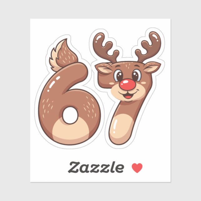 Sticker 67 Renne de Noël Mème   (Feuille)