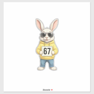 Sticker 67 Six Seven Mème 6 7 Drôle de jour de Pâques pour