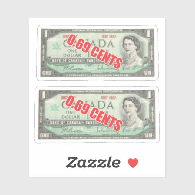 Sticker 69 cents (Feuille)