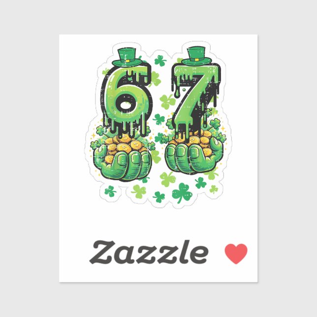 Sticker 6 7 Jour de la Saint-Patrick (Feuille)