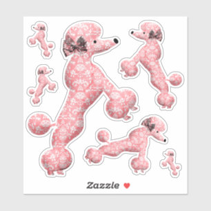 Sticker 6 Chien de caniche rose
