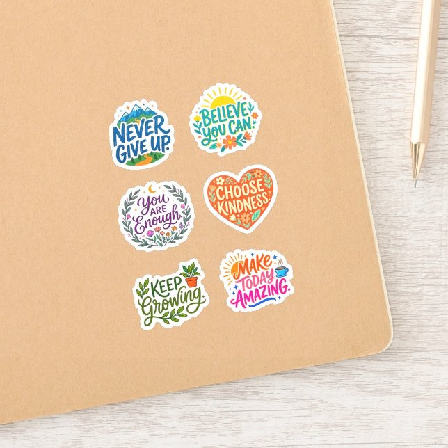 Sticker +6 Citation Positive, Motivation et Inspiration (Positive saying stickers for adults, Motivational stickers for students, Encouragement stickers for )
