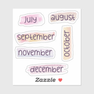 Sticker 6 mois de l'année -juillet à décembre- En-têtes