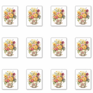 Sticker 6 Tasse de Fleurs