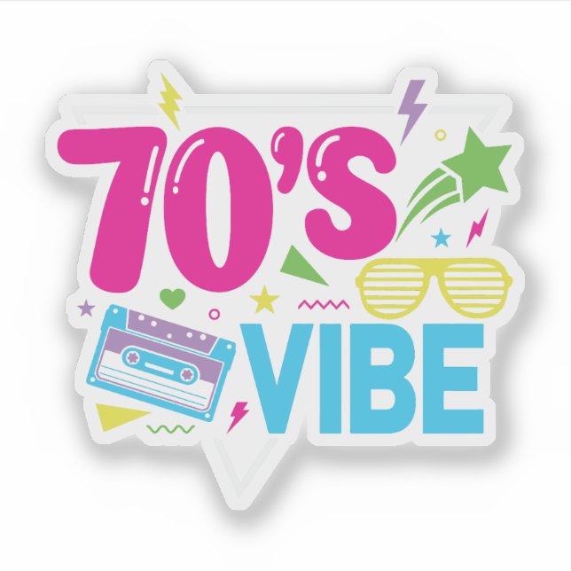 Sticker 70’s Vibe Retro Neon Style (Devant)