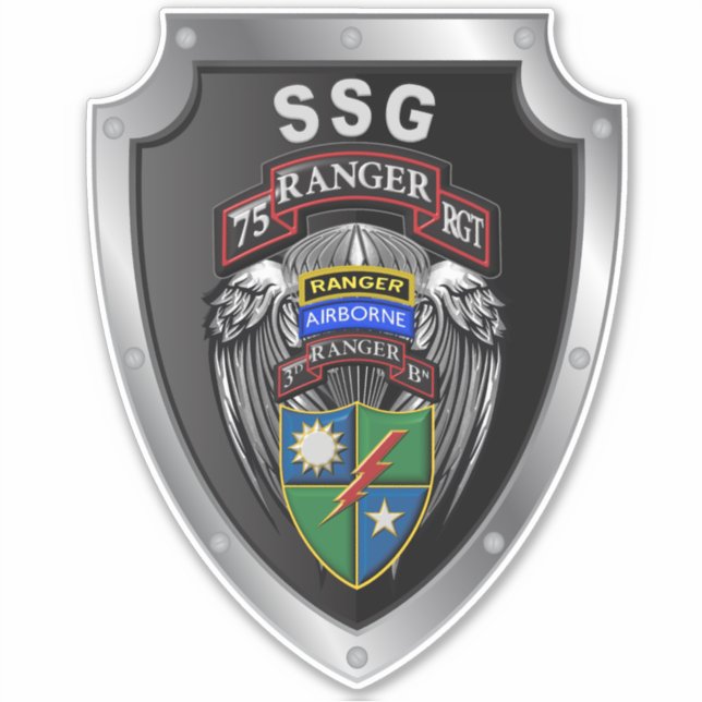 Sticker 75e Régiment de Rangers 3e Bataille "Les Rangers m (Devant)