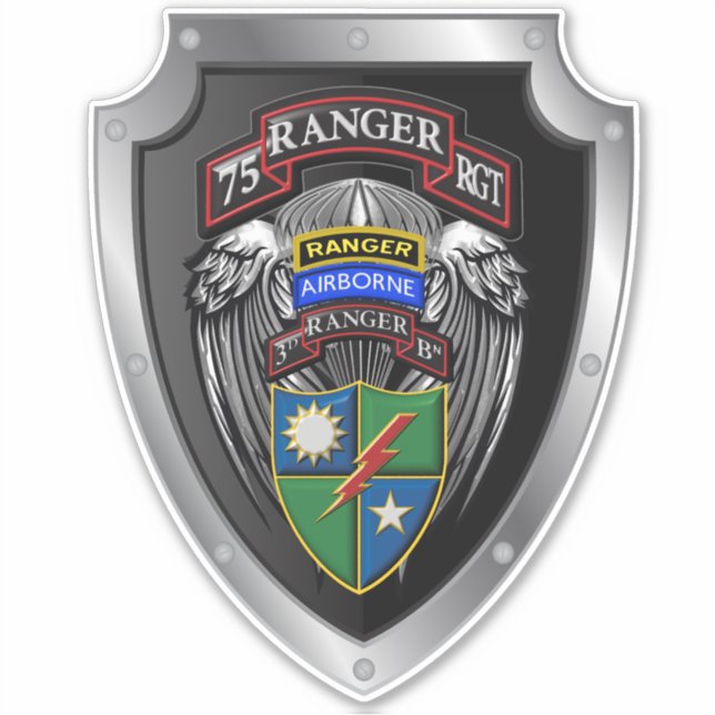 Sticker 75e Régiment de Rangers 3e Bataille "Les Rangers m (Devant)