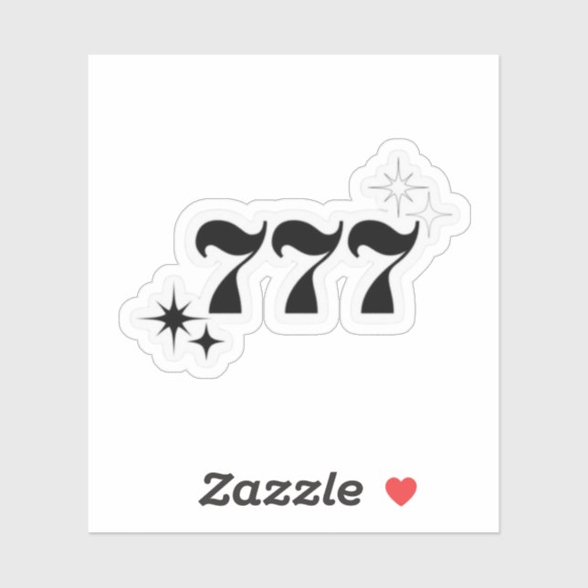 Sticker 777 numéros d'ange couleur noire (Feuille)
