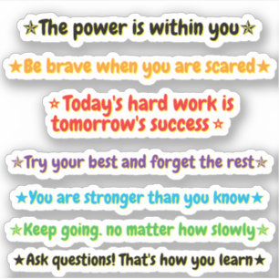 Sticker 7 Citations Encourageantes pour Enfants Inspiran