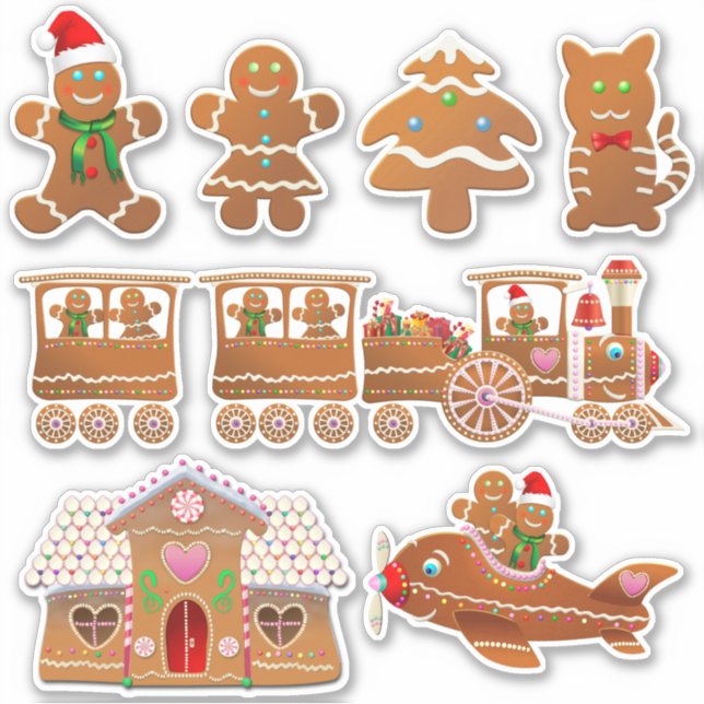 Sticker 7 Noël Gingerbread Cookies Cartoons (Devant)