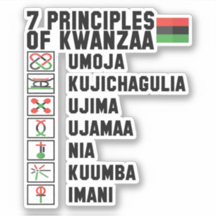 Sticker 7 Principes de Kwanzaa, Kiss Cut