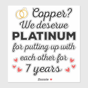 Sticker 7e anniversaire de mariage I - Couple drôle en cui