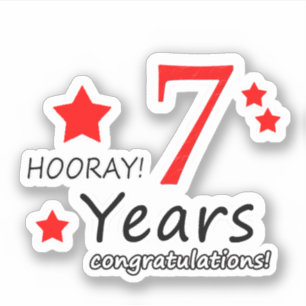 Sticker 7e anniversaire Mariage - 7 ans Anniversaire Stick